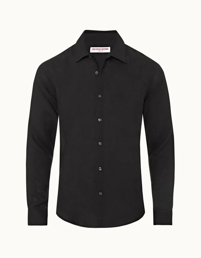 Men Orlebar Brown Shirts Giles Black