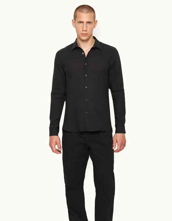 Men Orlebar Brown Shirts Giles Black