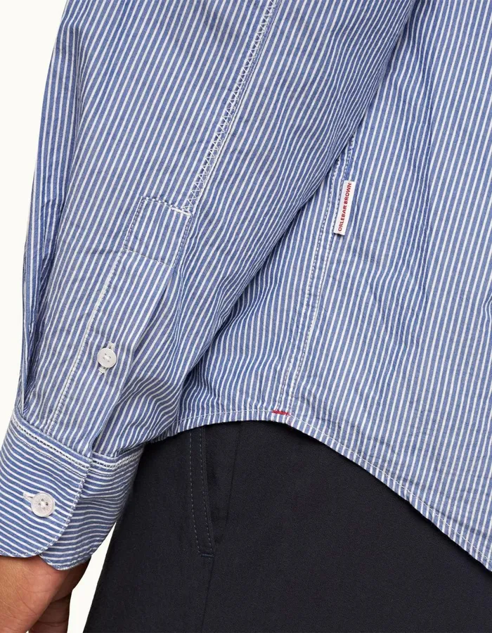 Men Orlebar Brown Shirts Grasmoor Midnight Navywhite