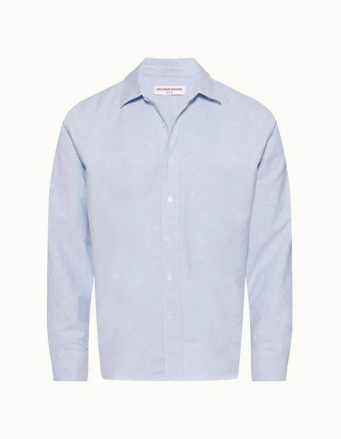 Men Orlebar Brown Shirts Grasmoor Serenity Blue