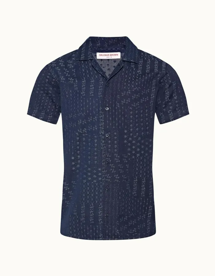 Men Orlebar Brown Shirts Hibbert Indigo