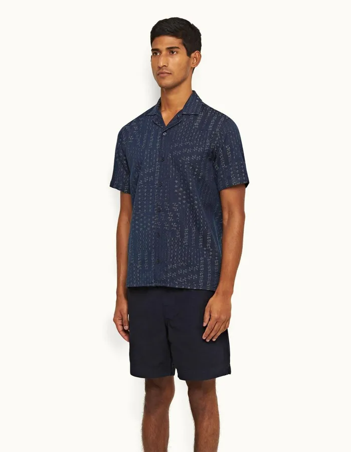 Men Orlebar Brown Shirts Hibbert Indigo