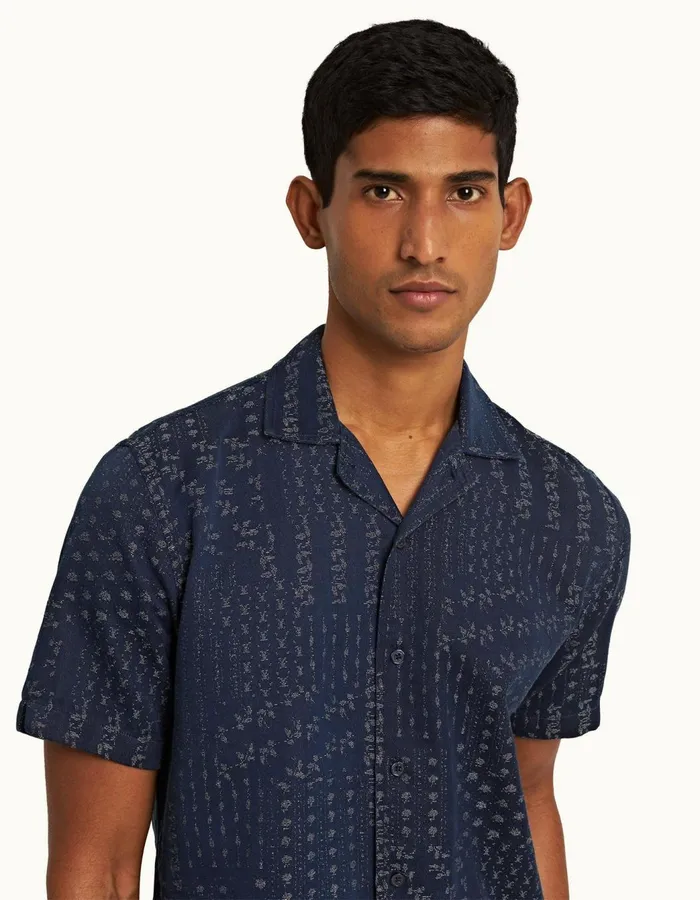 Men Orlebar Brown Shirts Hibbert Indigo