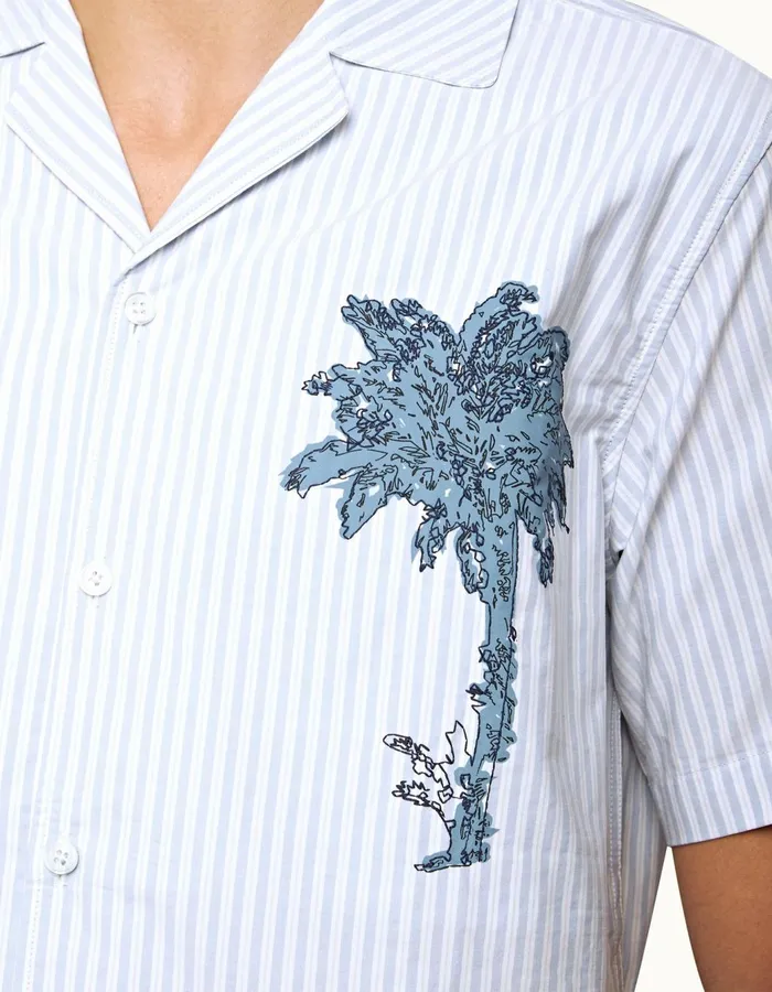 Men Orlebar Brown Shirts Hibbert Light Island Skywhite