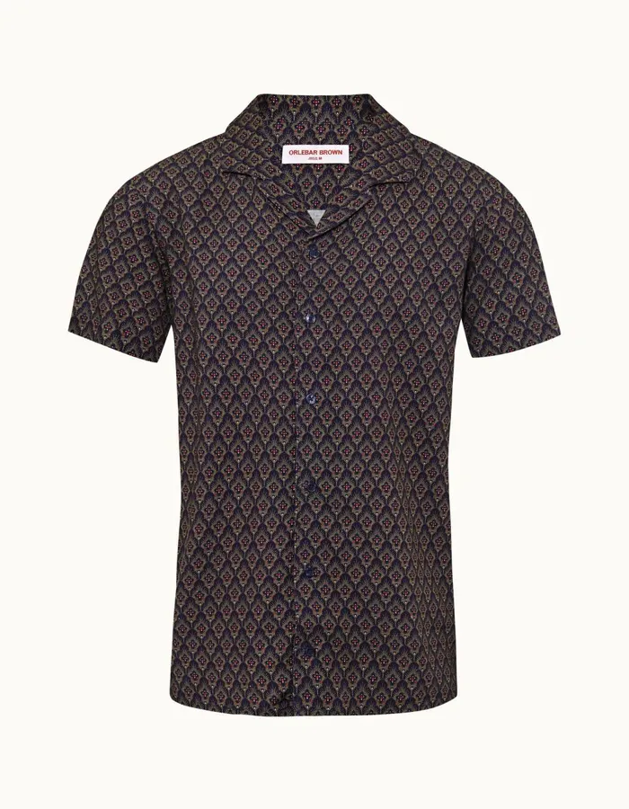 Men Orlebar Brown Shirts Hibbert Midnight Navy