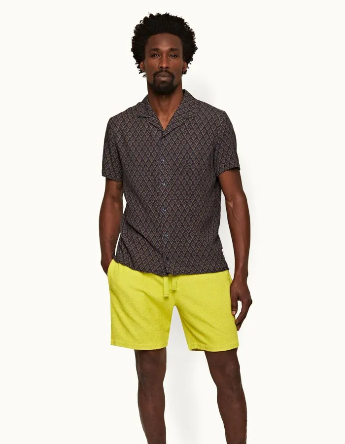 Men Orlebar Brown Shirts Hibbert Midnight Navy