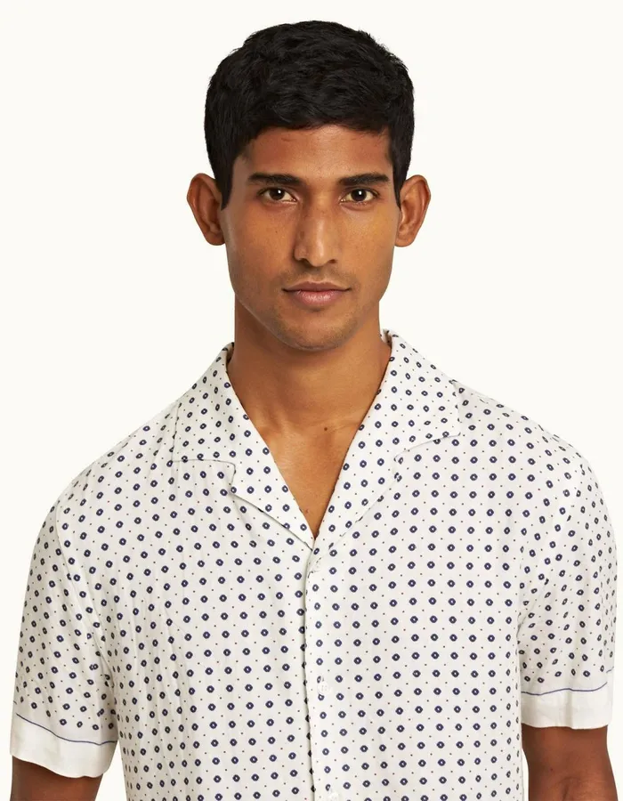 Men Orlebar Brown Shirts Hibbert Sea Mist