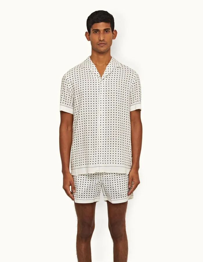 Men Orlebar Brown Shirts Hibbert Sea Mist