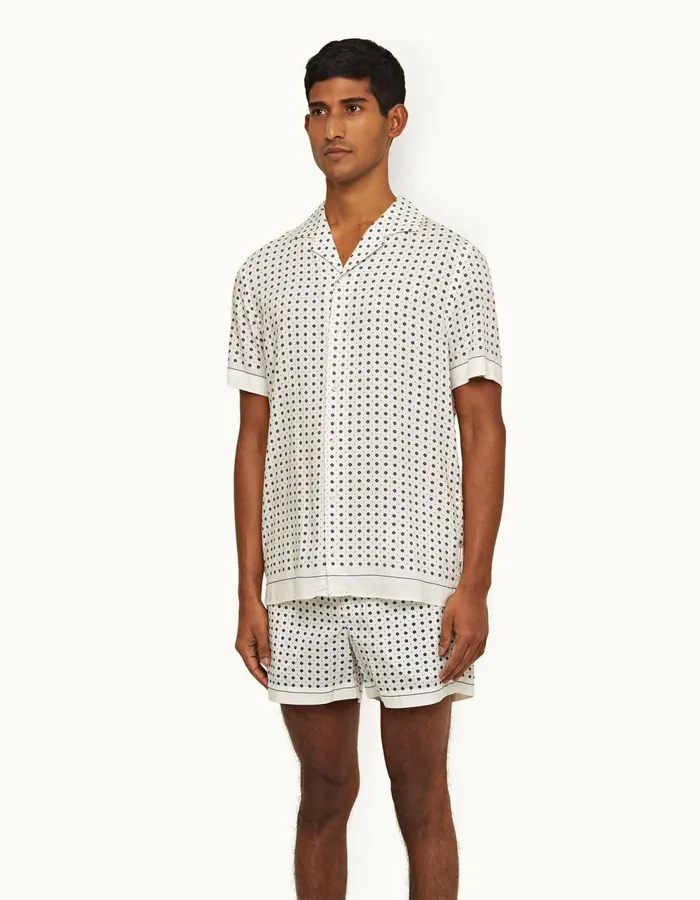 Men Orlebar Brown Shirts Hibbert Sea Mist