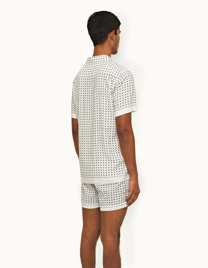 Men Orlebar Brown Shirts Hibbert Sea Mist