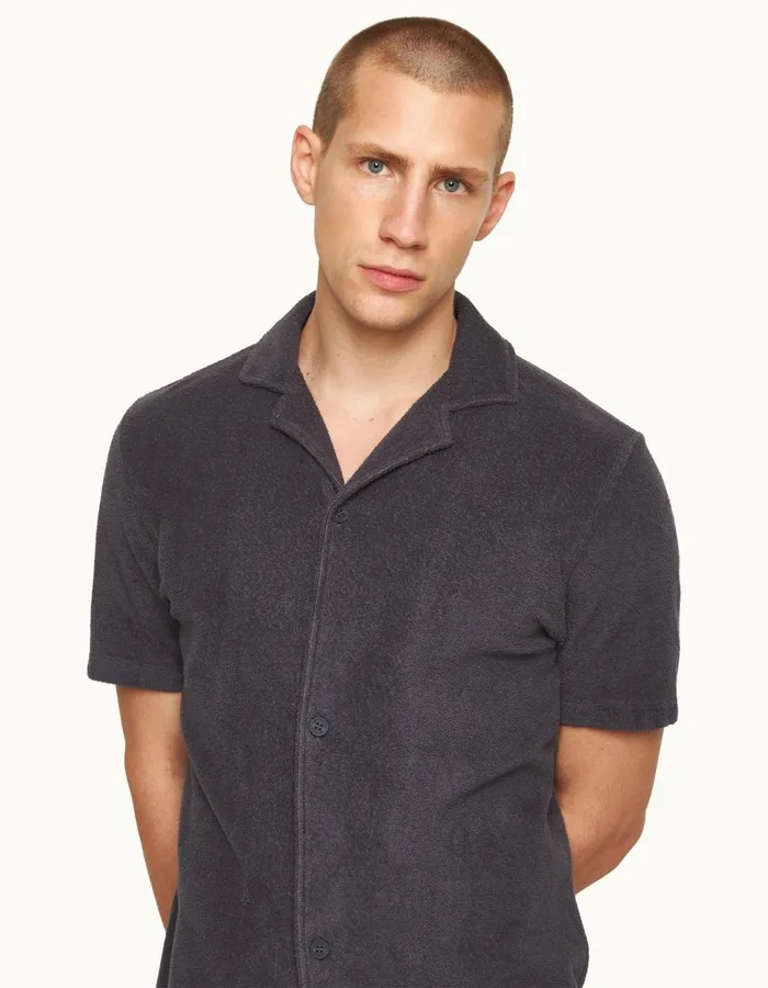 Men Orlebar Brown Shirts Howell Piranha Grey