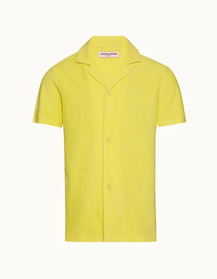 Men Orlebar Brown Shirts Howell Towelling Mimosa