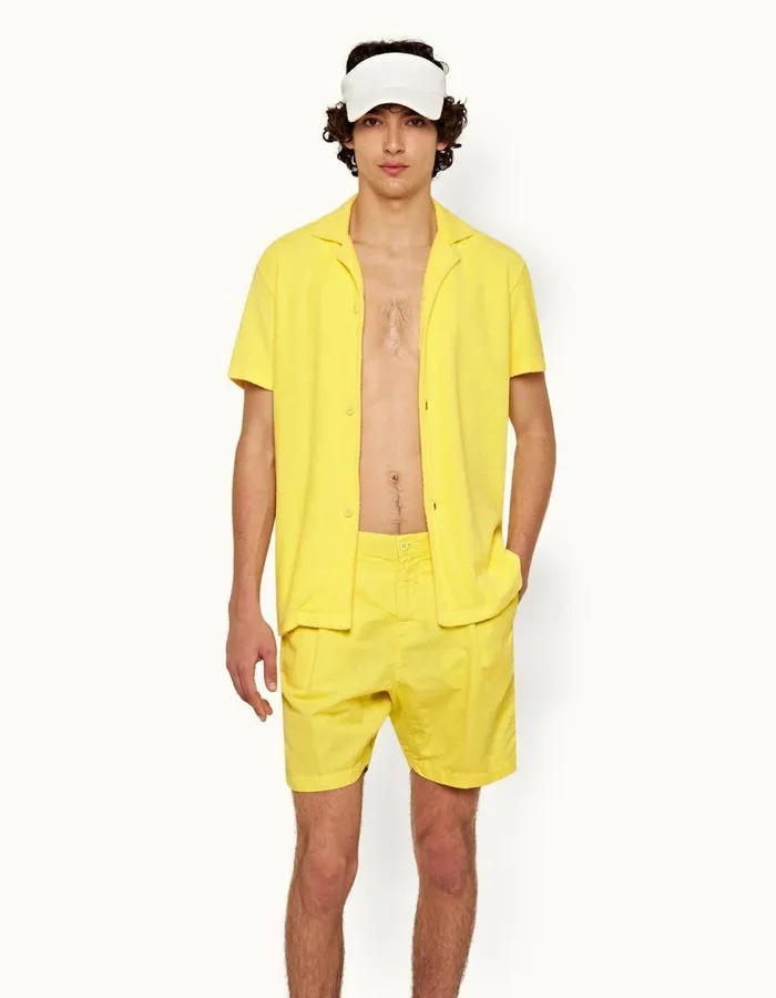 Men Orlebar Brown Shirts Howell Towelling Mimosa