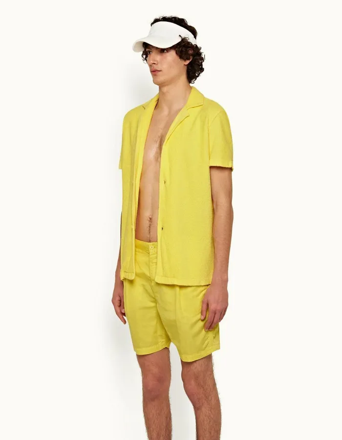 Men Orlebar Brown Shirts Howell Towelling Mimosa