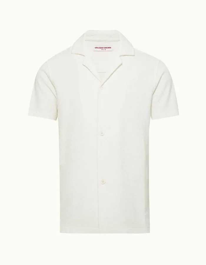 Men Orlebar Brown Shirts Howell Towelling Sea Mist