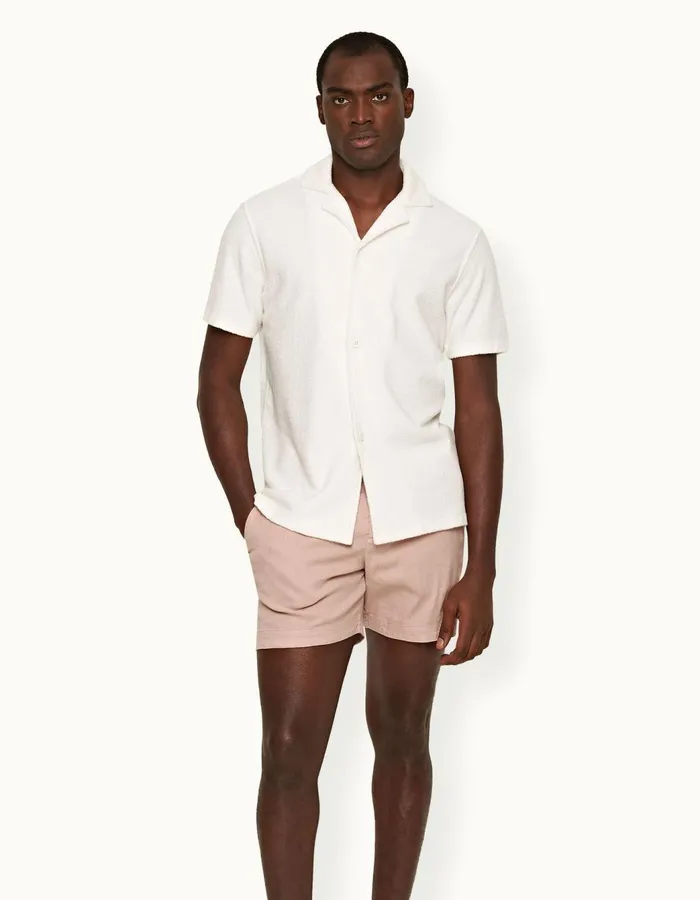 Men Orlebar Brown Shirts Howell Towelling Sea Mist