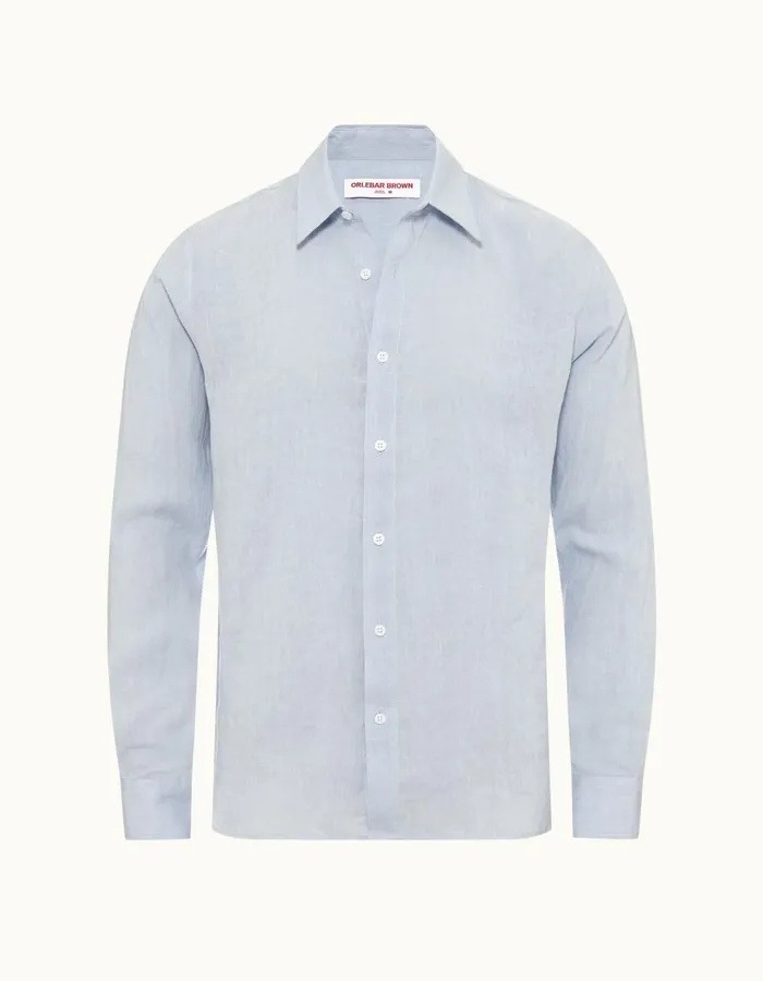 Men Orlebar Brown Shirts Justin Linen Hush