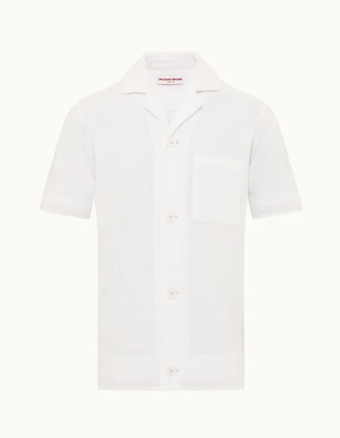 Men Orlebar Brown Shirts Lazar Towelling White