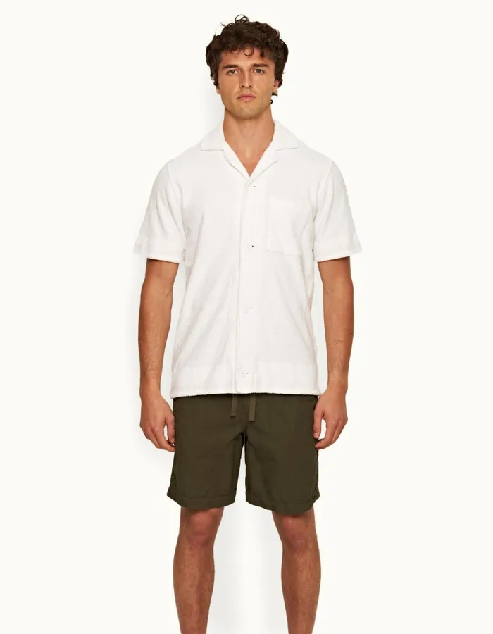 Men Orlebar Brown Shirts Lazar Towelling White