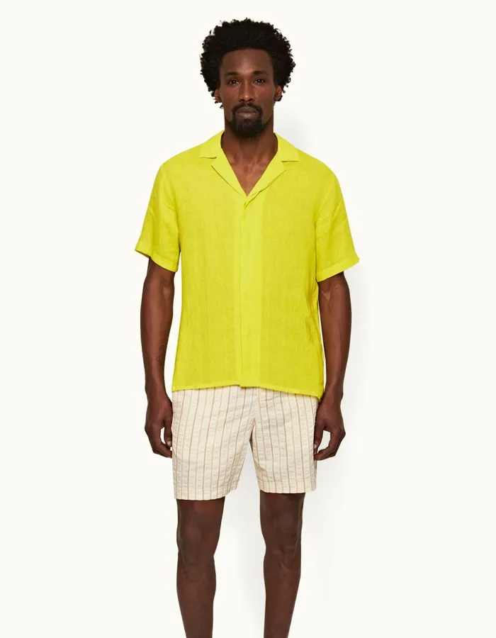 Men Orlebar Brown Shirts Maitan Fluro