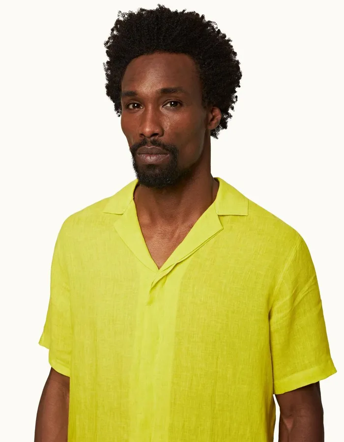 Men Orlebar Brown Shirts Maitan Fluro