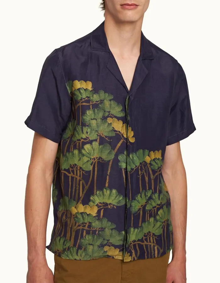 Men Orlebar Brown Shirts Maitan Night Iris