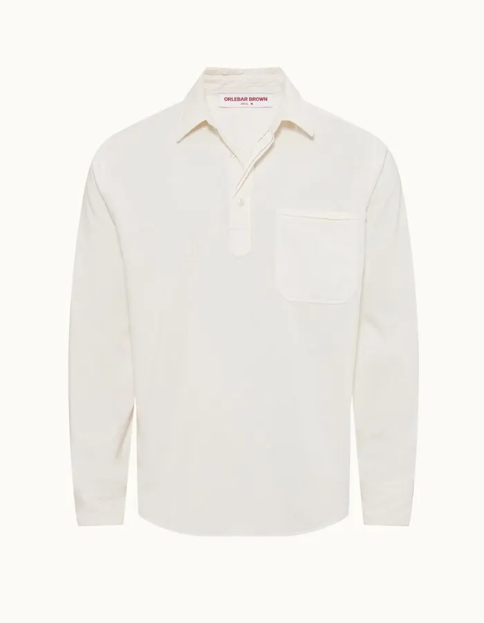 Men Orlebar Brown Shirts Shanklin Corduroy Sea Mist