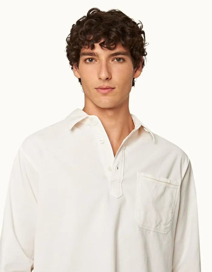 Men Orlebar Brown Shirts Shanklin Corduroy Sea Mist