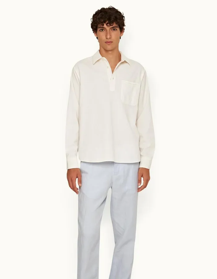 Men Orlebar Brown Shirts Shanklin Corduroy Sea Mist