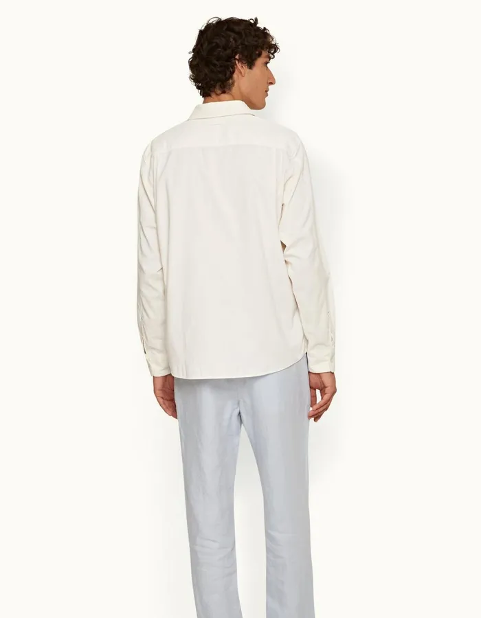 Men Orlebar Brown Shirts Shanklin Corduroy Sea Mist