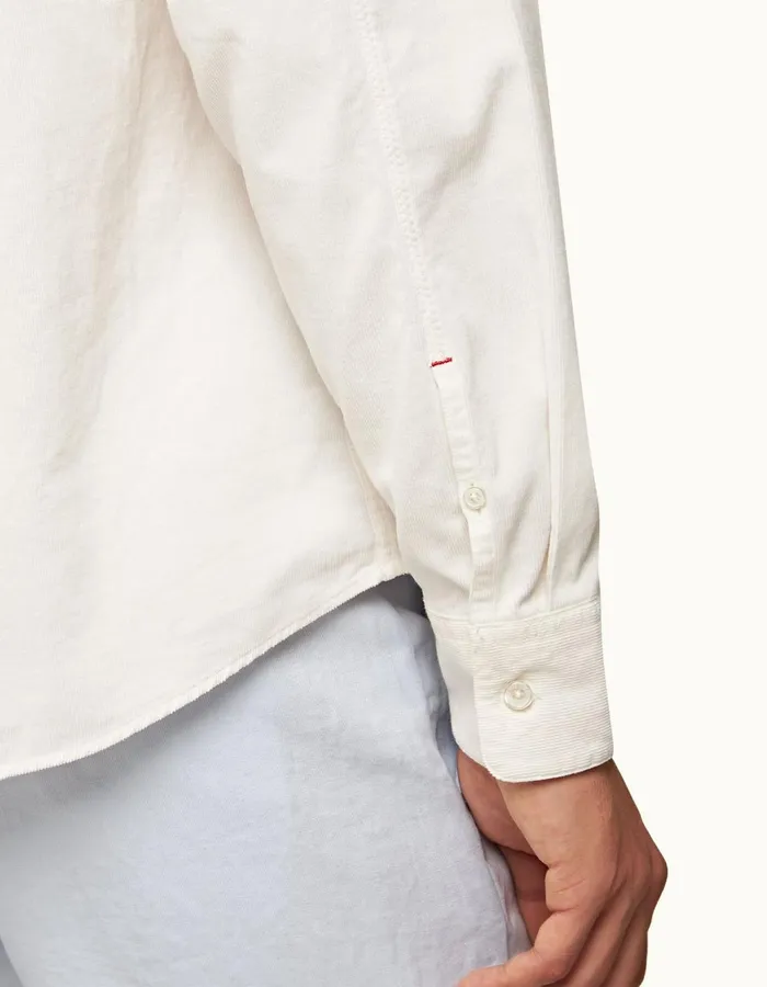 Men Orlebar Brown Shirts Shanklin Corduroy Sea Mist