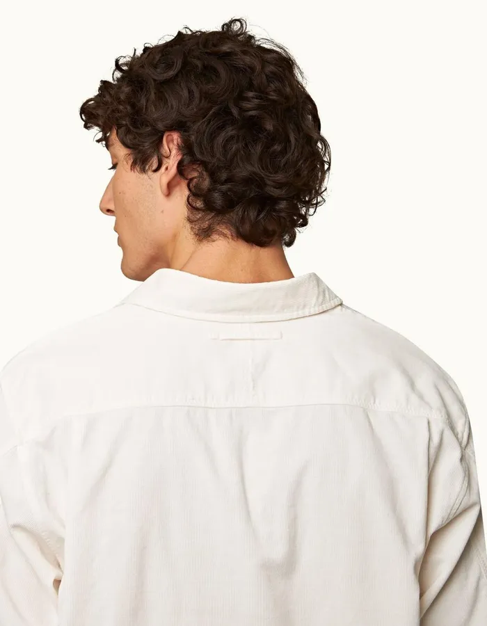 Men Orlebar Brown Shirts Shanklin Corduroy Sea Mist