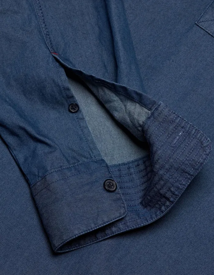 Men Orlebar Brown Shirts Shanklin Denim Washed Indigo