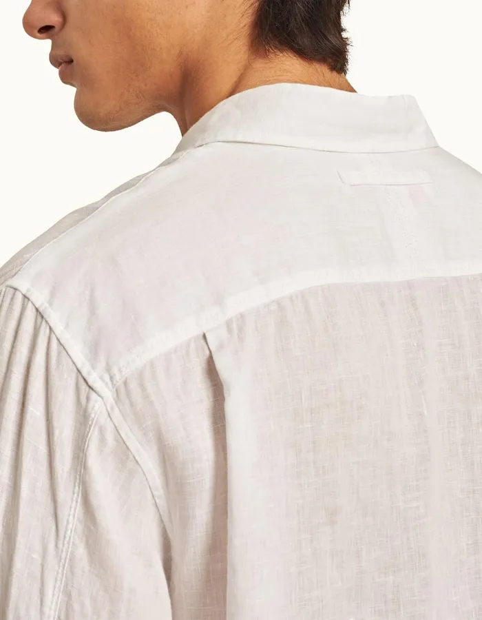 Men Orlebar Brown Shirts Shanklin Linen White