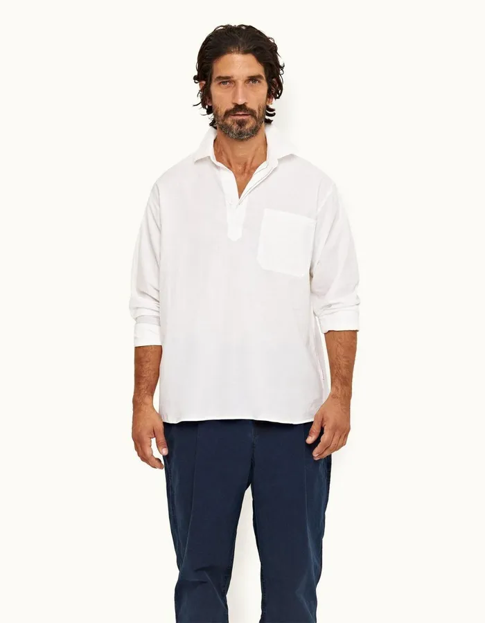 Men Orlebar Brown Shirts Shanklin White