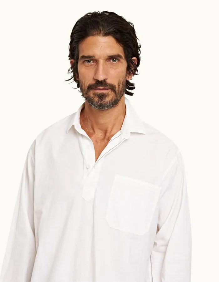 Men Orlebar Brown Shirts Shanklin White