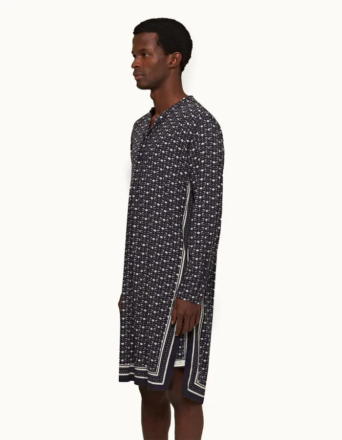 Men Orlebar Brown Shirts Shuman Dark Sapphiresea Mist