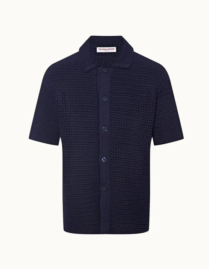 Men Orlebar Brown Shirts Thomas Night Iris