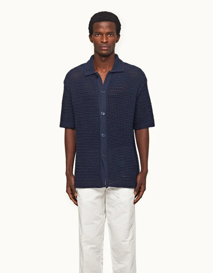 Men Orlebar Brown Shirts Thomas Night Iris