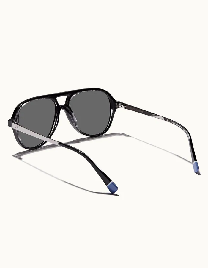 Men Orlebar Brown Sunglasses Estoril Blackshiny Steel