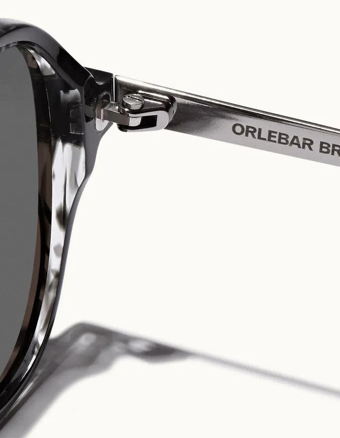 Men Orlebar Brown Sunglasses Estoril Blackshiny Steel
