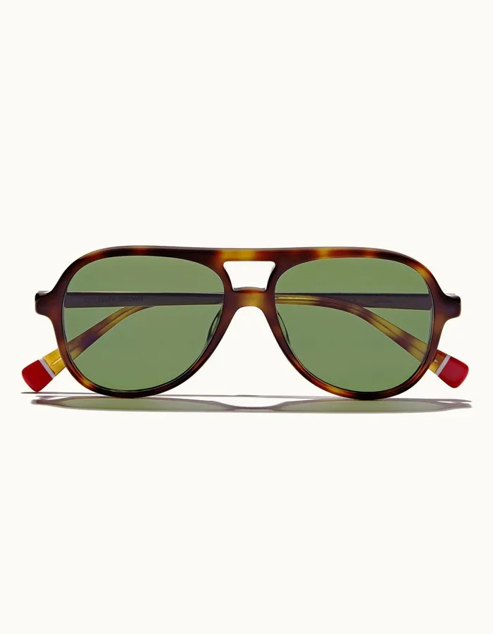 Men Orlebar Brown Sunglasses Estoril Brown Tortoiseshiny Gold