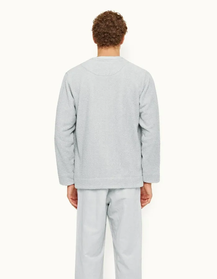 Men Orlebar Brown Sweats Antev Towelling Serenity Blue