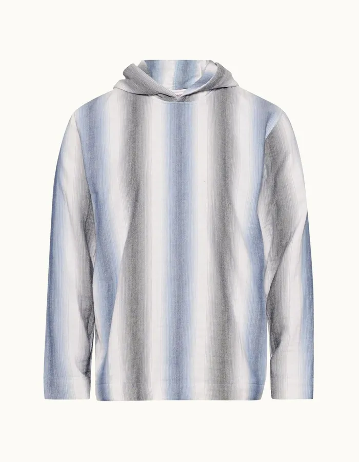 Men Orlebar Brown Sweats Benham Stripe Matchstickblue Depths