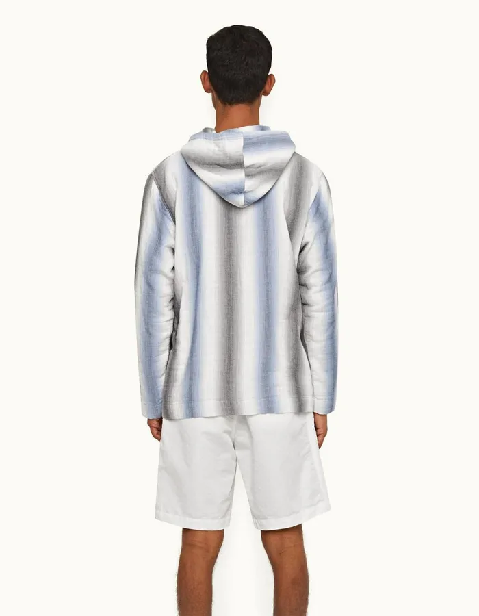 Men Orlebar Brown Sweats Benham Stripe Matchstickblue Depths