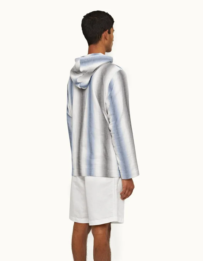 Men Orlebar Brown Sweats Benham Stripe Matchstickblue Depths