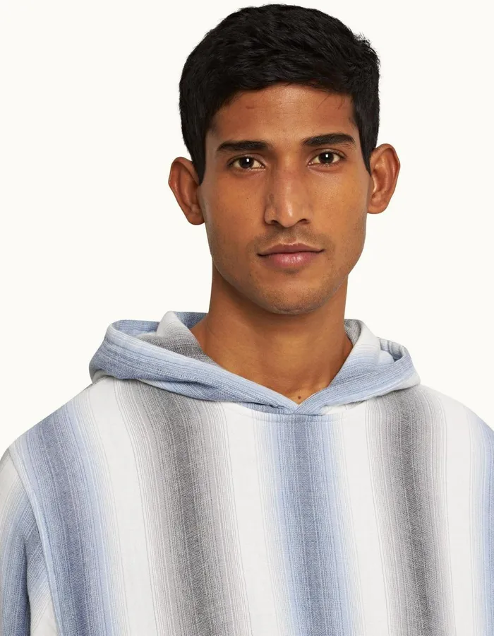 Men Orlebar Brown Sweats Benham Stripe Matchstickblue Depths