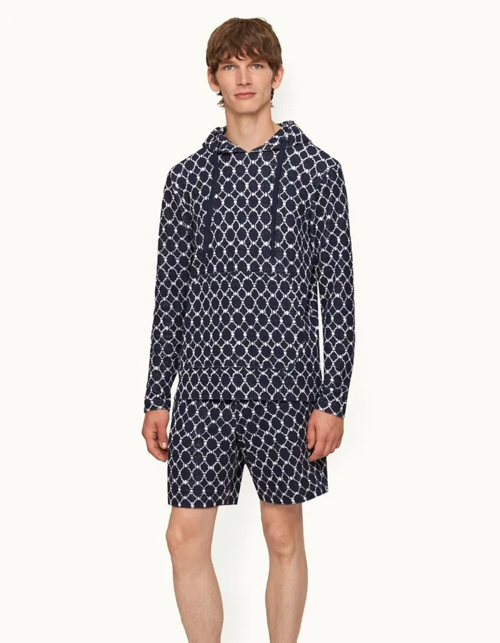 Men Orlebar Brown Sweats Blaine Towelling Midnight Navy
