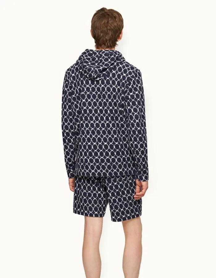 Men Orlebar Brown Sweats Blaine Towelling Midnight Navy