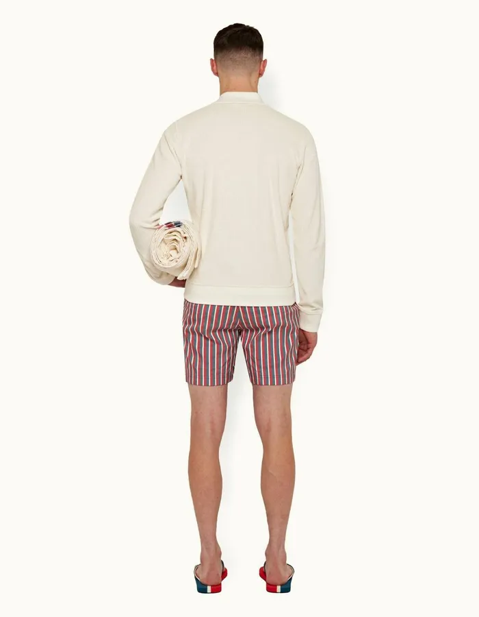 Men Orlebar Brown Sweats Brendon Towelling White Sand